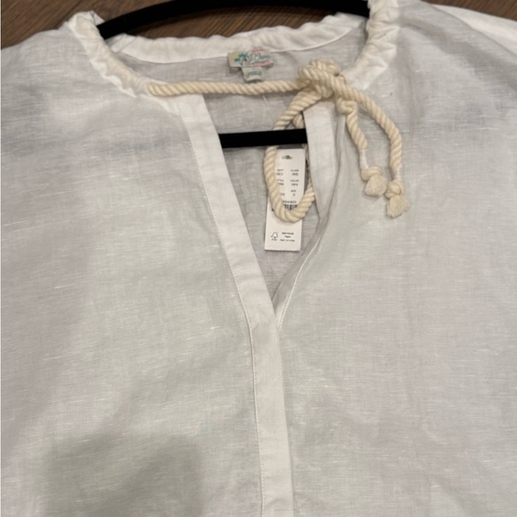 J.Crew - white Cotton-linen V-neck beach tunic (Size S) - Picture 11 of 11